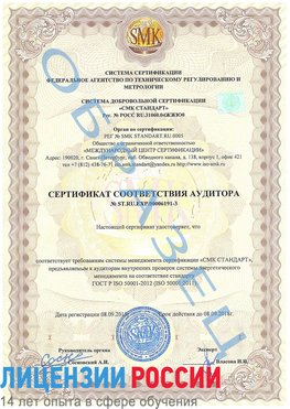 Образец сертификата соответствия аудитора №ST.RU.EXP.00006191-3 Нефтекамск Сертификат ISO 50001